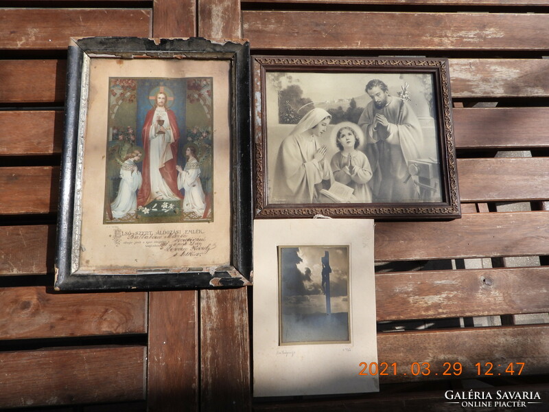 Három szentkép, fénykép, vallási témájú tárgy