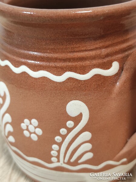 Mezőkövesd kössog, cup - white Tibor ceramicist