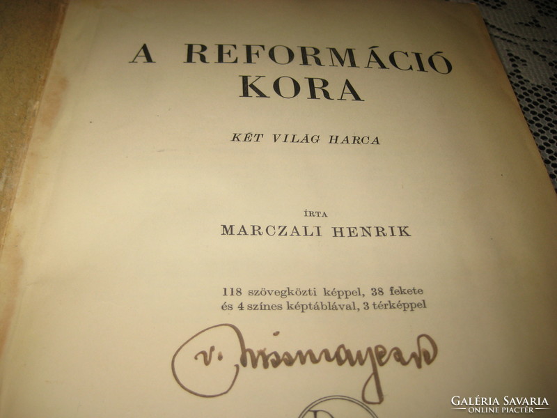 MARCZALI Henrik :  A reformáció kora   Révai  kiadó   , 570 oldal