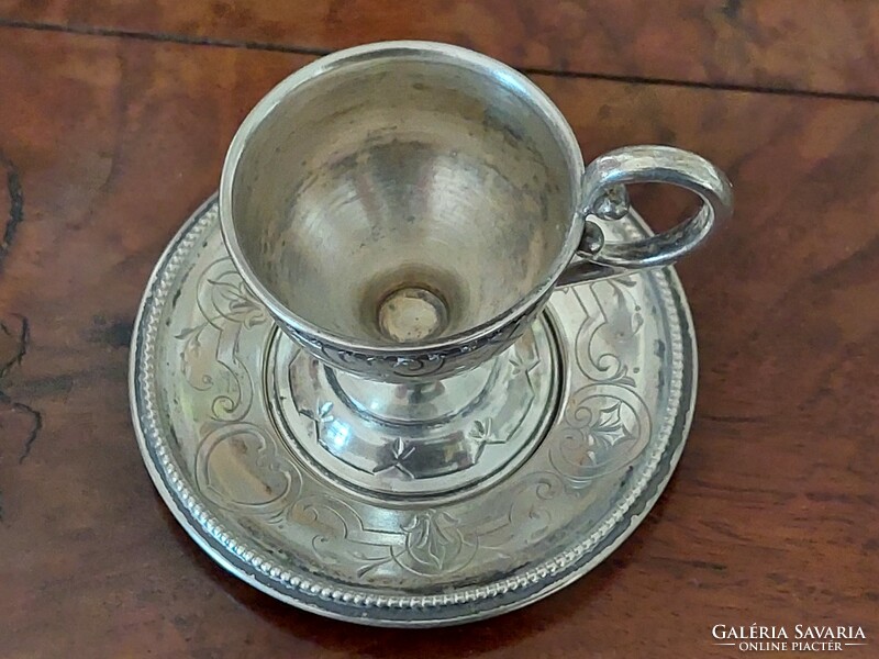 Antik ezüst csésze és alj 1900 körül