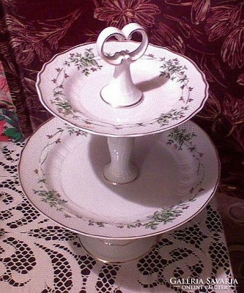 Hollóháza porcelain, tiered pastry counter