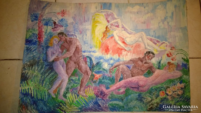 Művészet megfizethető áron -Vajszada 1901-1977 Tavasz-aktokkal o.,k.,jjl. 49x70 cm