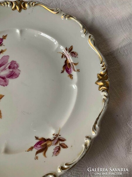 Régi Sonneberg rózsás süteményes tányér