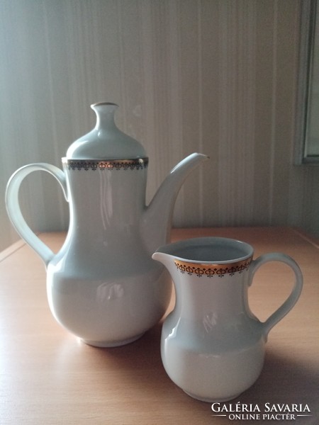 Kahla white German porcelain coffee and tea jug / jug and milk and cream spout