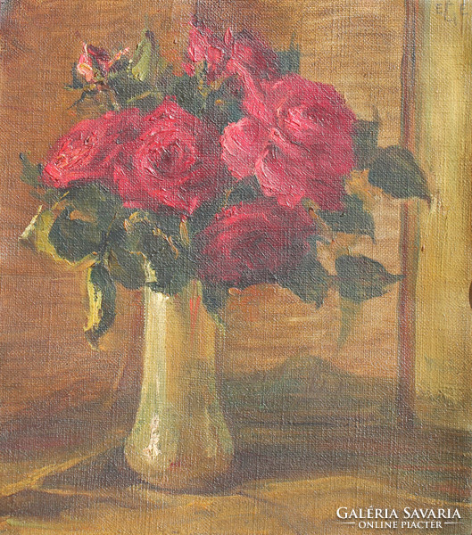 Hungarian painter, early 20th century: roses, 1914