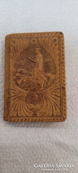 Wallet calendar 1925. With sheep pattern leather cover.