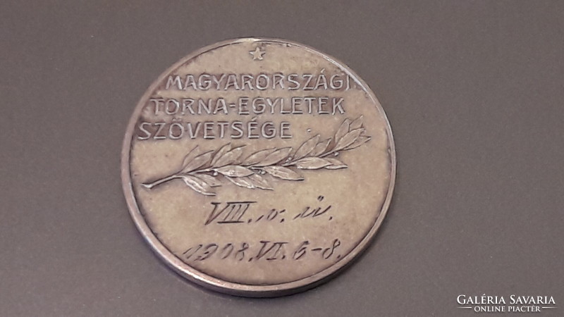 Silver medal, 1908 marked by the sculptor József Damkó, Hungarian Association of Physical Training Associations