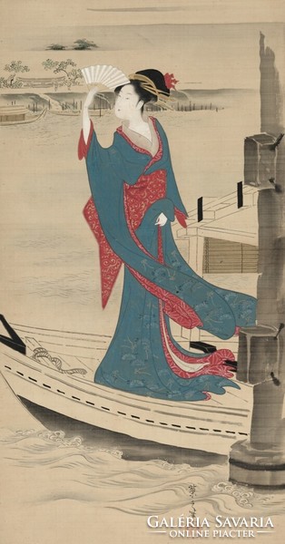 Chōbunsai Eishi - Szépség csónakban - reprint