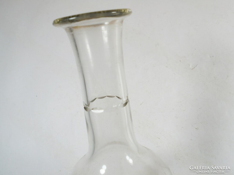 Régi retro üveg csiszolt mintás röviditalos kancsó palack kiöntő