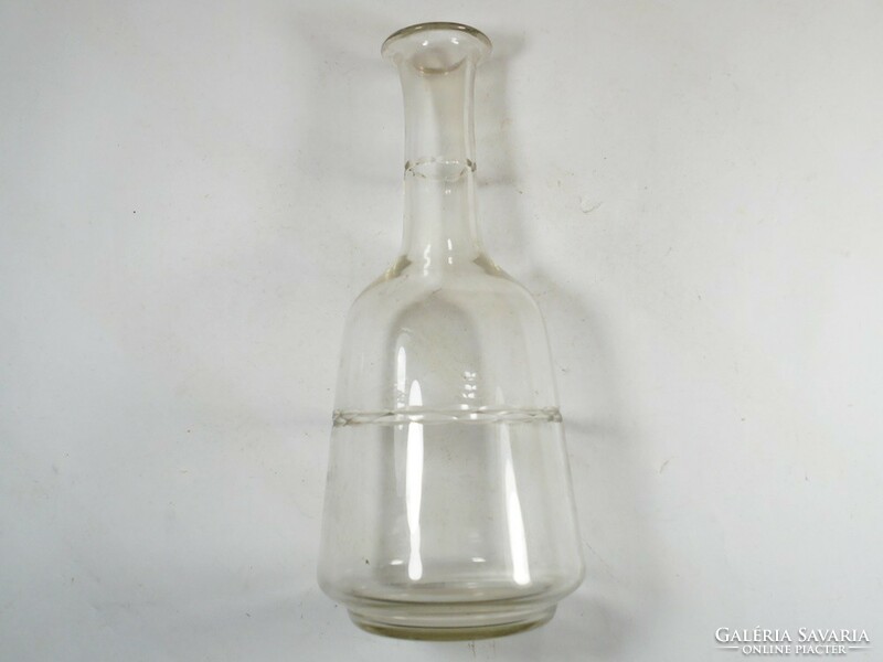 Old retro glass polished pattern short drink jug bottle spout