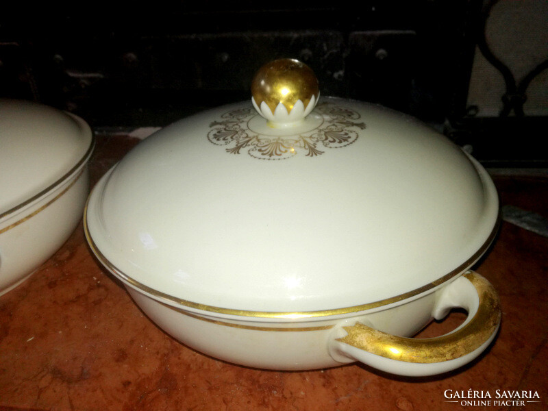 Vintage Bavarian luxury porcelain fein bayreuth sophienthal 2 soup bowls + 2 steak bowls - art&