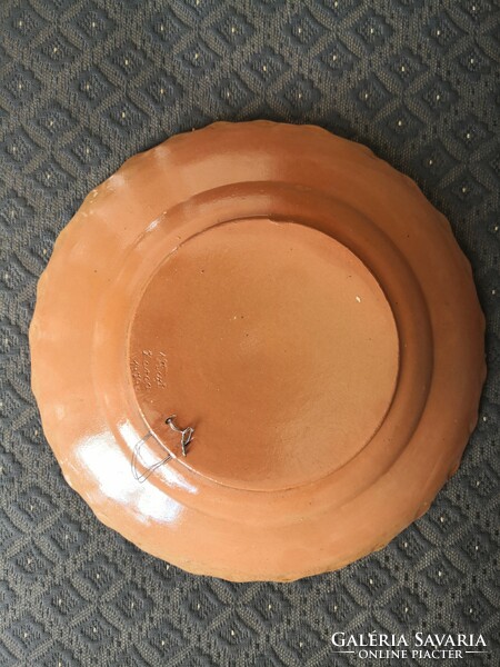 Karcagi beautiful, large ceramic bowl, Váczi, 1979.