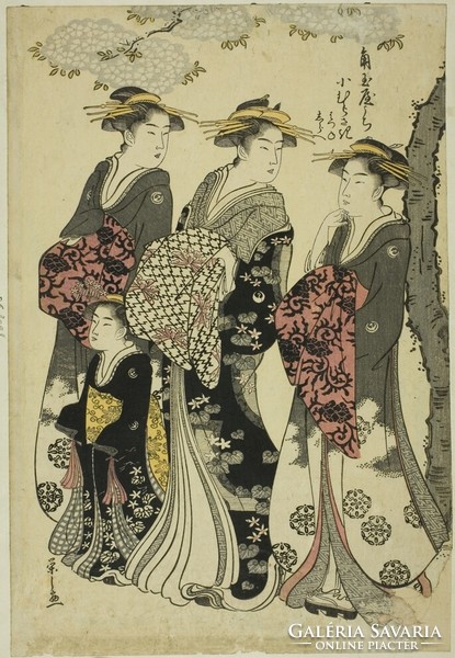 Chōbunsai Eishi - Hölgyek a fa tövében - reprint