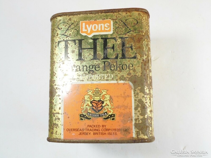 Retro Teás fémdoboz fém pléh doboz - Lyons Thee Orange Pekoe -1970-es évek
