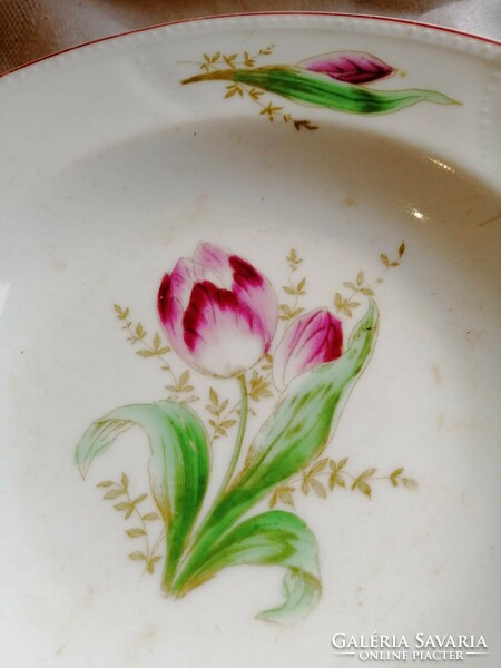 Kézzel festett tulipános fali tányér