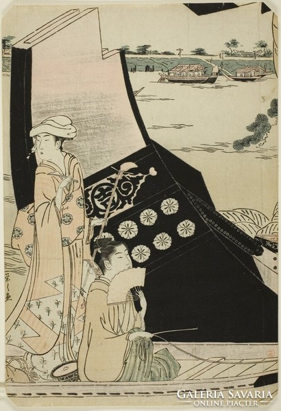Chōbunsai Eishi - Nők sétahajón - reprint