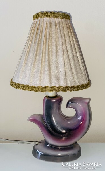A beautiful industrial porcelain body chandelier table lamp in a rare color