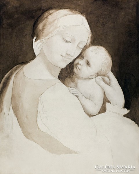 Leonardo da Vinci - with his Madonna child - reprint