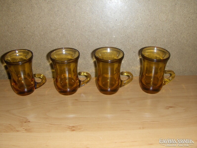 Retro amber glass cup set 4 pcs (5 / d)