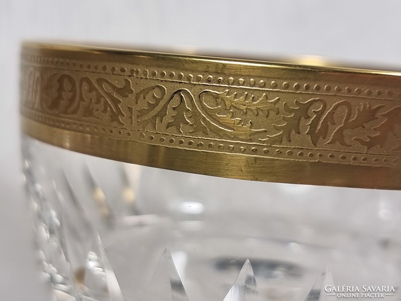 KK ZWIESEL 5 db-os aranycsík mintás likőrös/pezsgős kristály szett. Francia manufaktúra munkája