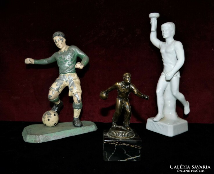 3 Pcs. Statue / football, bowling, Olympia-1936.
