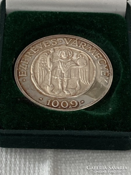 Mária Ecsedi silver-plated commemorative medal in its gift box