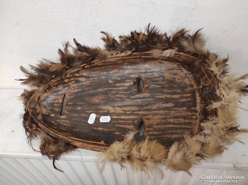 Antik afrikai maszk Mahongwe népcsoport Gabon fa maszk sérült 109 Le dob 47 6760 Leértékelt