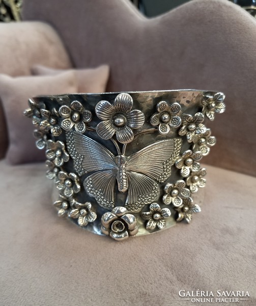 Indonesian silver bracelet butterfly