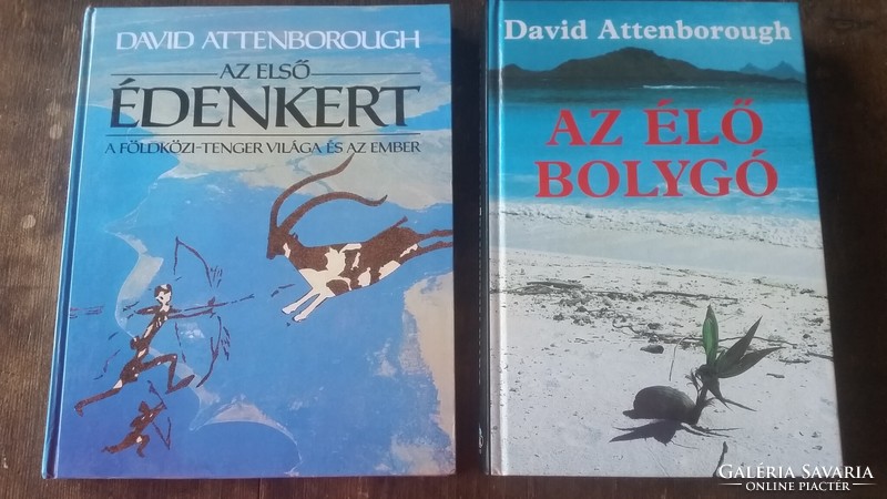 David Attenborough Az első édenkert  és Az élő bolygó c. két könyve együtt