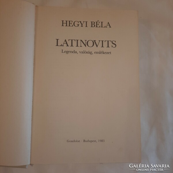 Hegyi Béla: Latinovits   Gondolat, 1983
