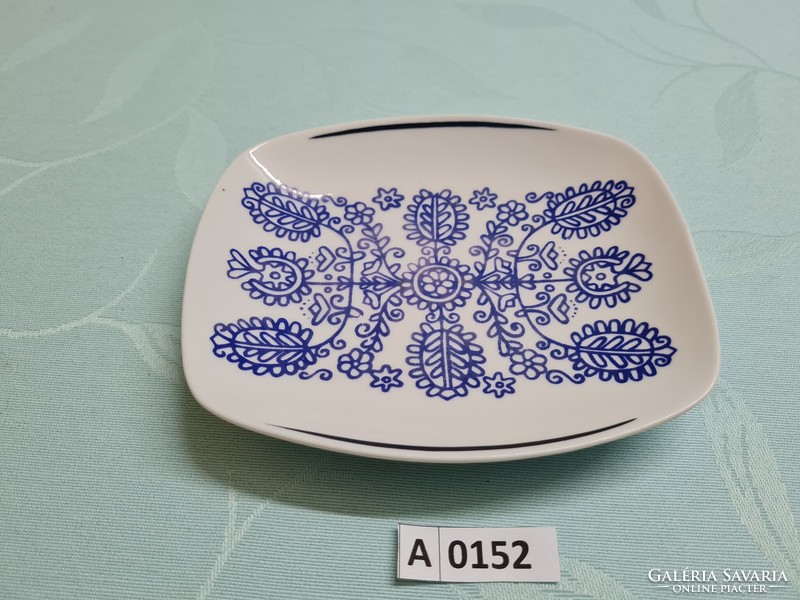 A0152 Hollóházi kék virágmintás tálka 14x12 cm