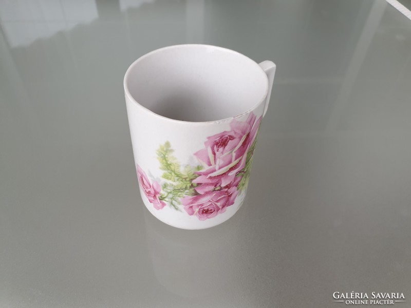 Old zsolnay porcelain rosy mug with folk tea cup