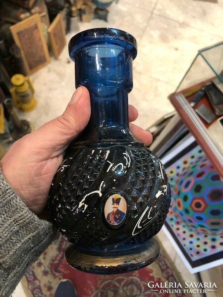 Üveg váza, török, ritkaság, 22 cm-es magasságú ritkaság.