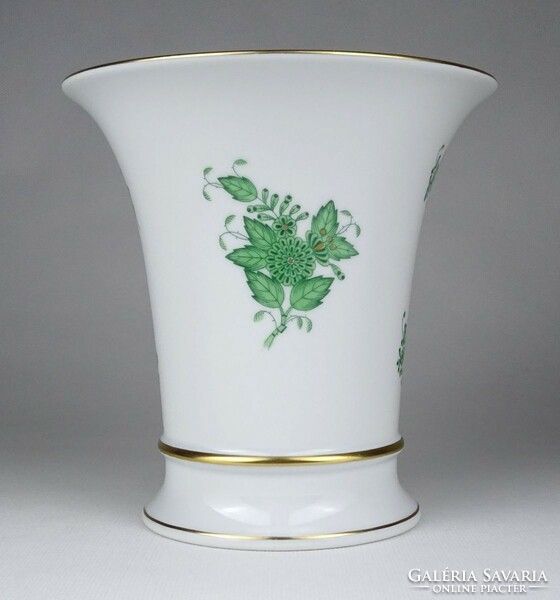 1L799 Herend porcelain vase with green Appony pattern 15.5 Cm