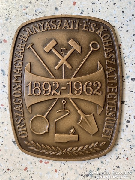 1962. Országos Magyar Bányászati és Kohászati egyesület plakett