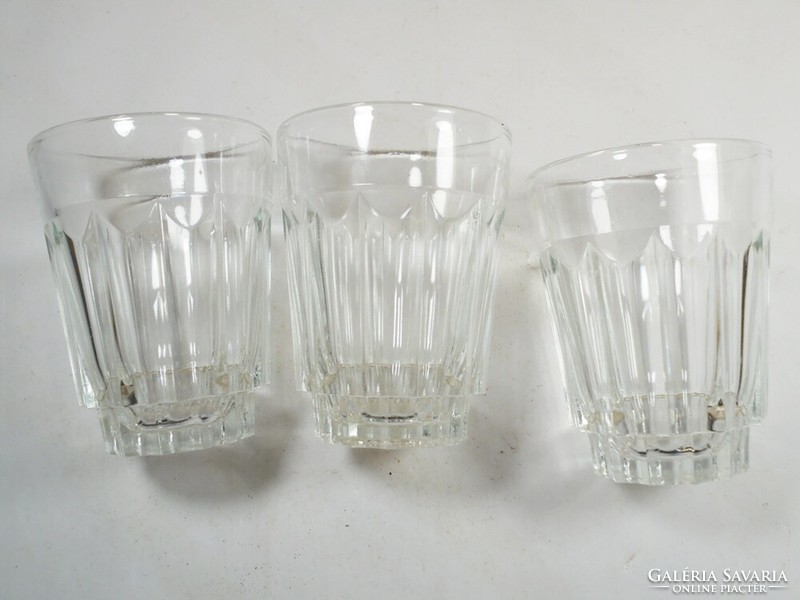 Old retro glass short drink glass 3 pcs