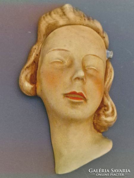 Art deco kerámia női fej