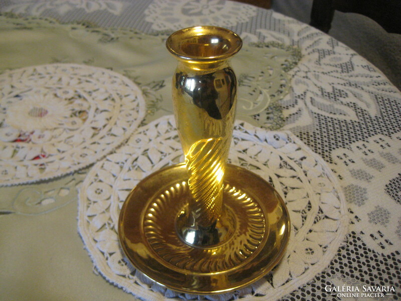 Zsolnay candle holder, fully gilded, nice condition, from the 70s, 16 cm marked