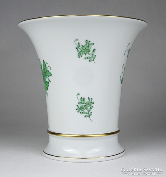 1L799 Herend porcelain vase with green Appony pattern 15.5 Cm