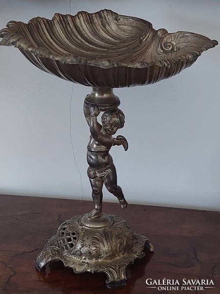 Centerpiece silver-plated angel figural neo-rococo