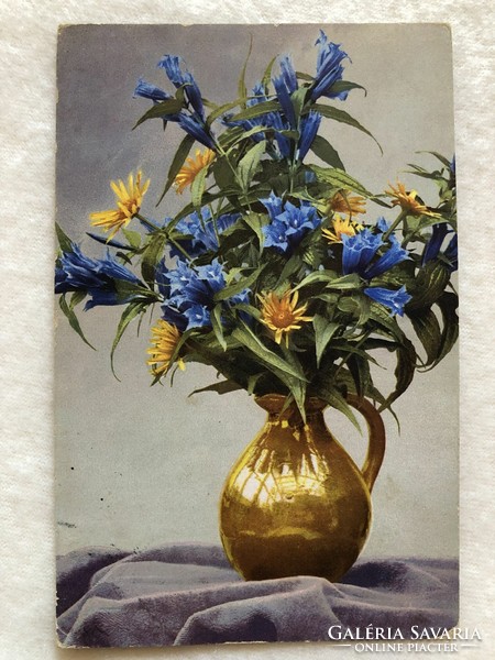 Antique floral postcard - 1915 -3.