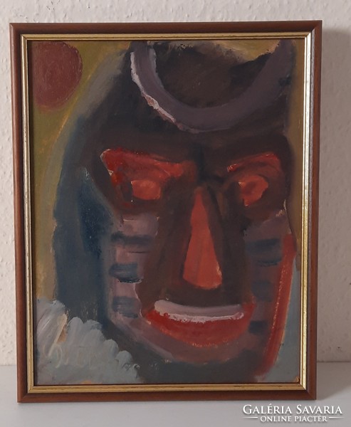 Miklós Németh: devil's head, 1978, painting