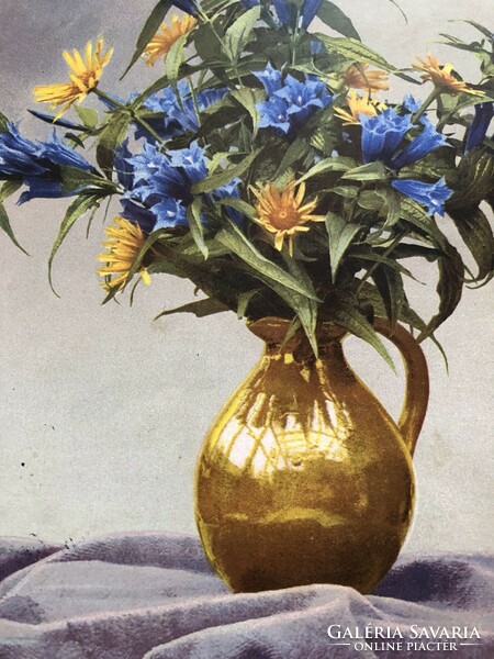 Antik virágos képeslap - 1915                   -3.