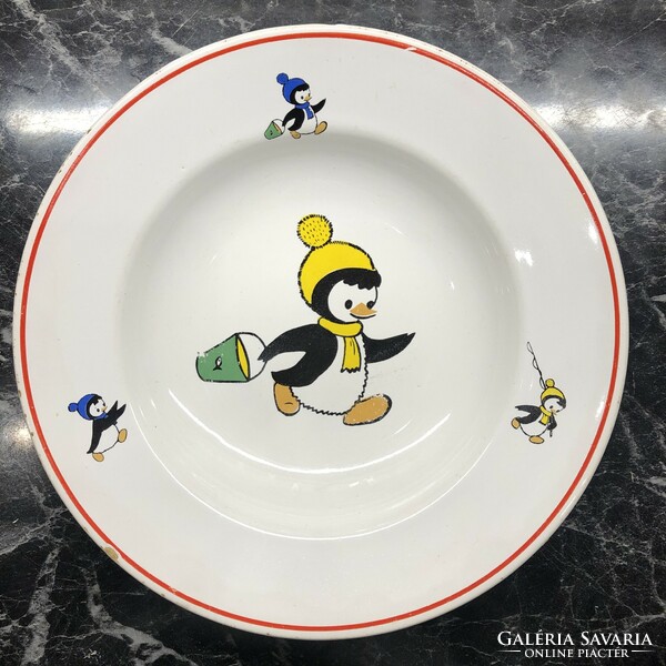 Ritka Kispesti Gránit pingvines tányér