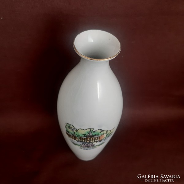 Art deco, Budapest-Aquincum porcelain vase, Hévíz graceful shape