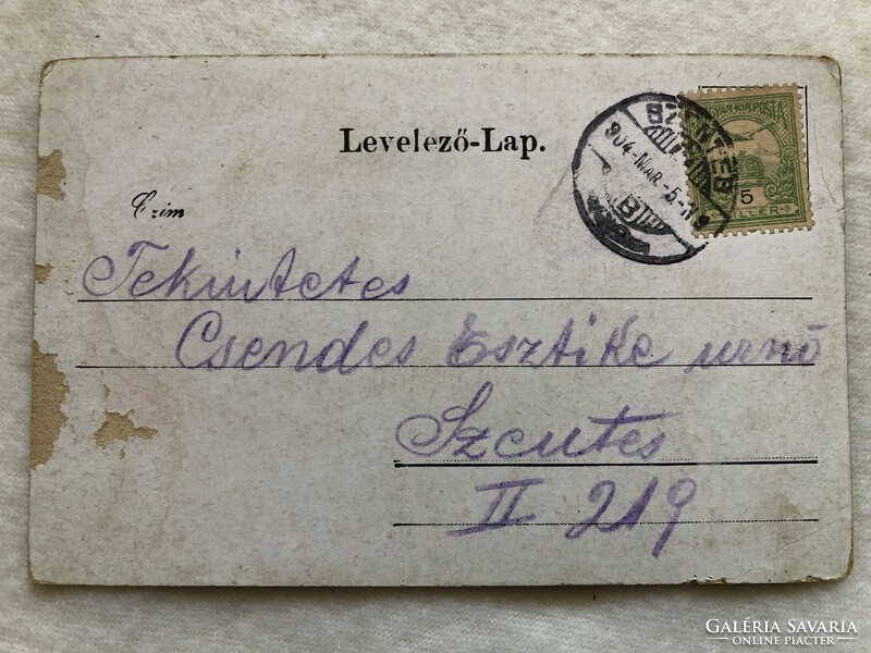 Antik hosszúcímzéses litho képeslap  - 1904                              -3.