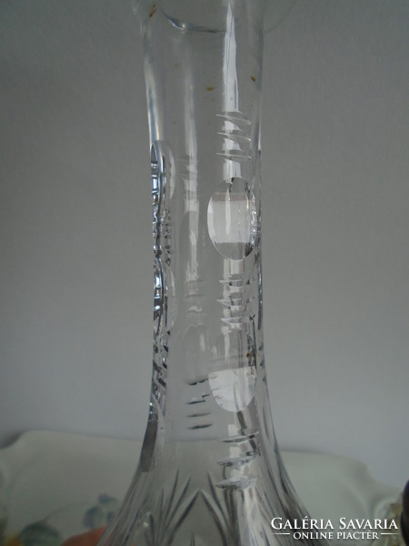 Old lead crystal polished bottle