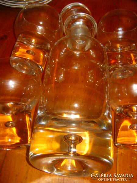 Art deco double bottom glass bottle