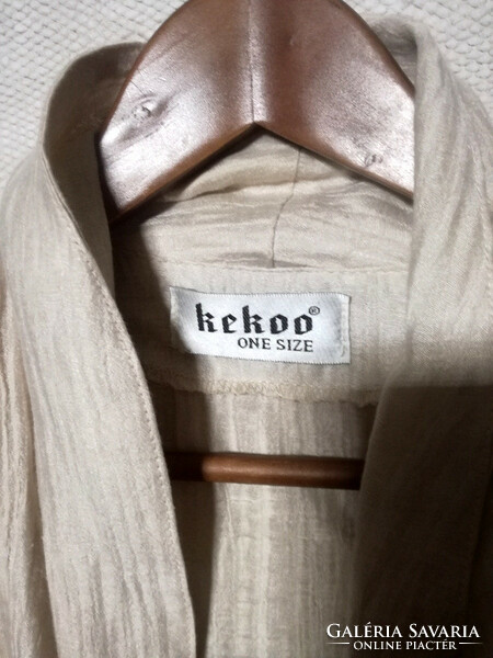 Kekoo one size designer long coat raw white