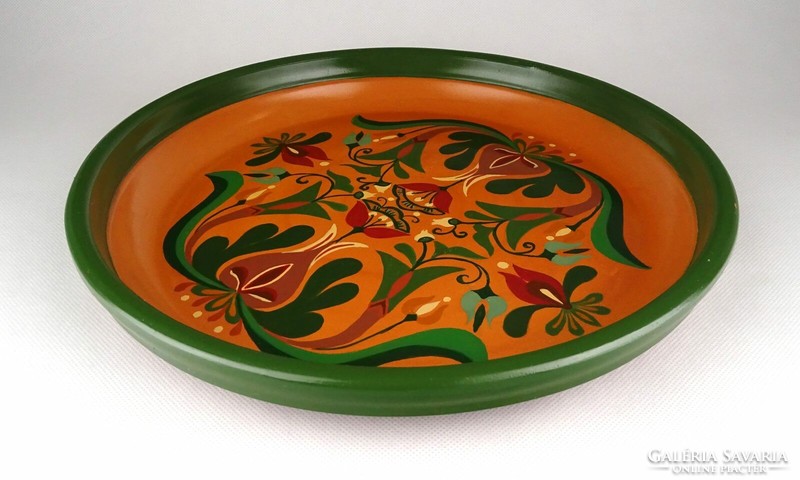 1E278 large hand-painted ceramic table center serving bowl fruit bowl 28.5 Cm